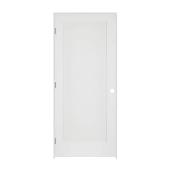 Trimlite 32"x80"x13/8" Primed 1Panel Interior Flat Panel Ovolo Bead 69/16" RH Prehung Brushed Chrome - 2868PRI8020RH26D6916