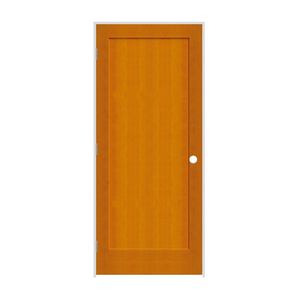 Codel Doors 36" x 80" x 1-3/8" Fir 1-Panel Interior Shaker 7-1/4" RH Prehung Door with Brushed Chrome Hinges - 3068FIR8401RH26D714