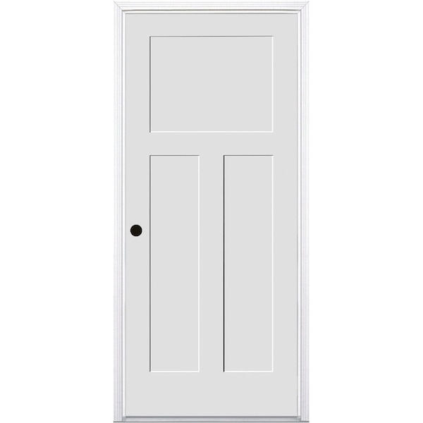 Codel Doors 36"x80"x1-3/4" Primed 3-Panel Mission Interior Shaker 20min Fire Rated 7-1/4" RH Prehung Door - 3068134PRI840320MRH1DM714