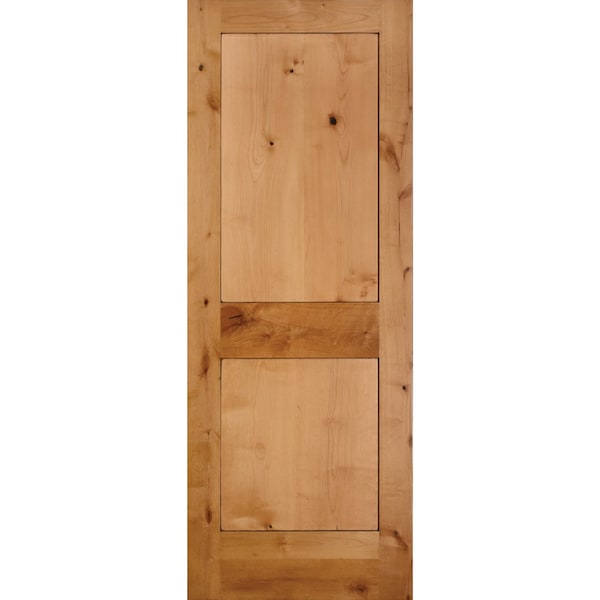 Codel Doors 32" x 80" Knotty Alder 1-Panel Interior Shaker Slab Door - 2868SKA8401