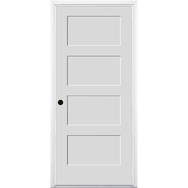 Trimlite 32"x80"x13/4" Primed 4Panel Equal Panel Interior Shaker 20 Min Fire Rated 49/16" RH Prehung Matte - 2868134PRI844420MRH1DM4916