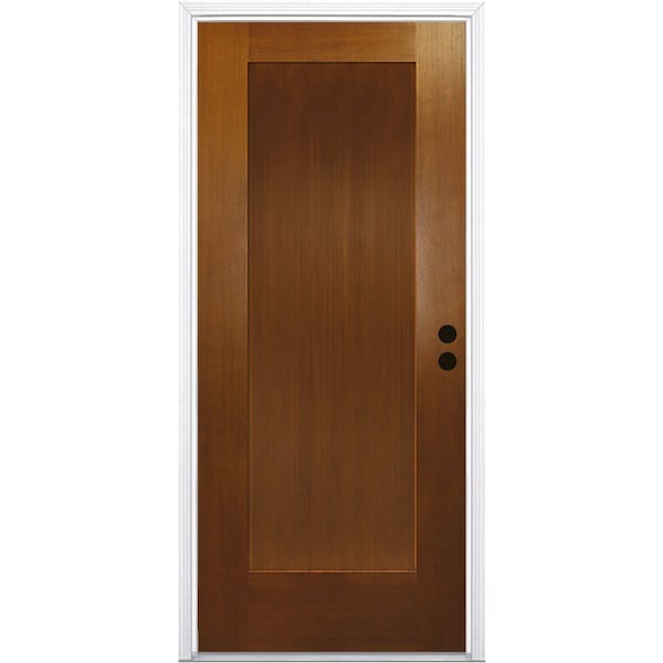 Codel Doors 32" x 80" Fir Grain Shaker Exterior Fiberglass Door - 2868LHISPFG1PSHK491610BM