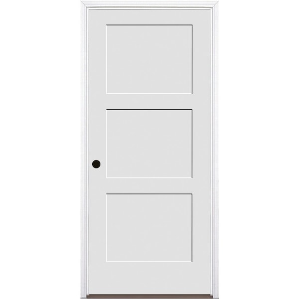 Trimlite Primed 3Panel Equal Panel Interior Shaker 20 Min Fire Rated 69/16" RH Prehung - 2880134PRI843320MRH15B6916