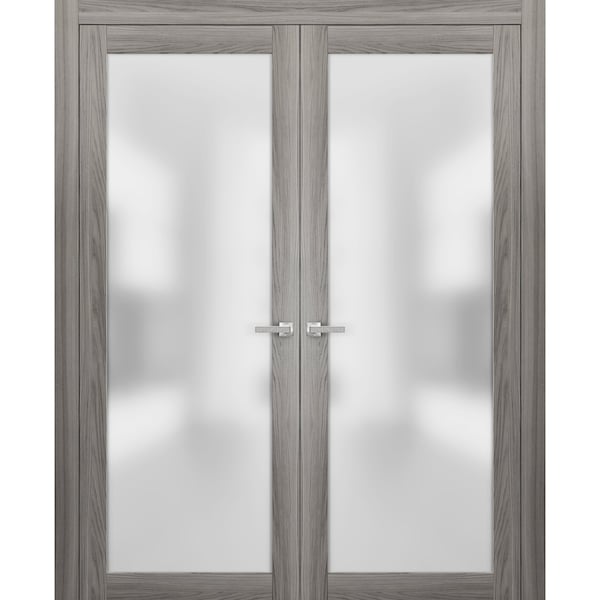 Sartodoors French Interior Door, 28" x 96", Ginger Ash - PLANUM2102DD-GA-84
