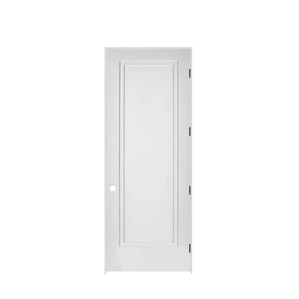 Trimlite 30"x96"x13/8" Primed 1Panel 2Step Interior Shaker 49/16" LH Prehung Door Matte Black Hinges - 2680PRI8491LH10B4916