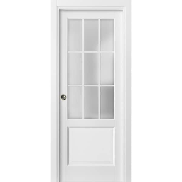 Sartodoors Pocket Interior Door, 36" x 84", White - FELICIA3309PD-BEM-3684