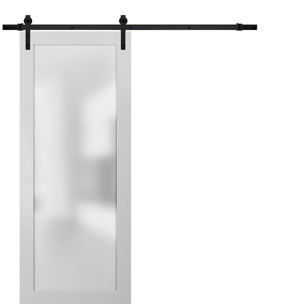 Sartodoors Sliding Lite 36x96 Planum 2102 White Silk 6.6' Rail Hangers Stops Hardware Set Modern CoreEco-Veneer - PLANUM2102BD-WS-B-3696