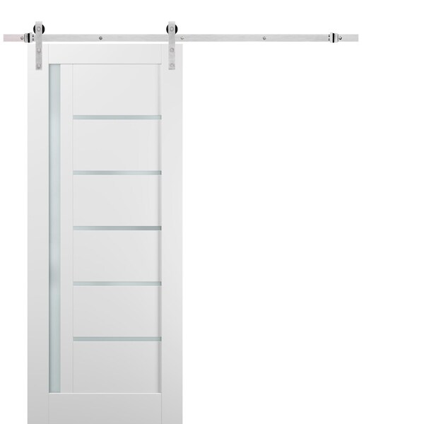 Sartodoors Barn Interior Door, 42" x 96", White - QUADRO4088BD-S-WS-4296