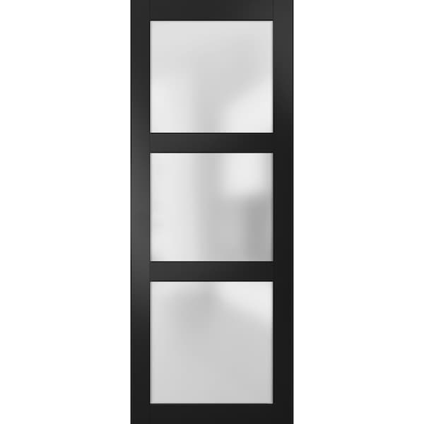 Sartodoors Slab Interior Door, 36" x 80", Black - LUCIA2552S-BLK-36
