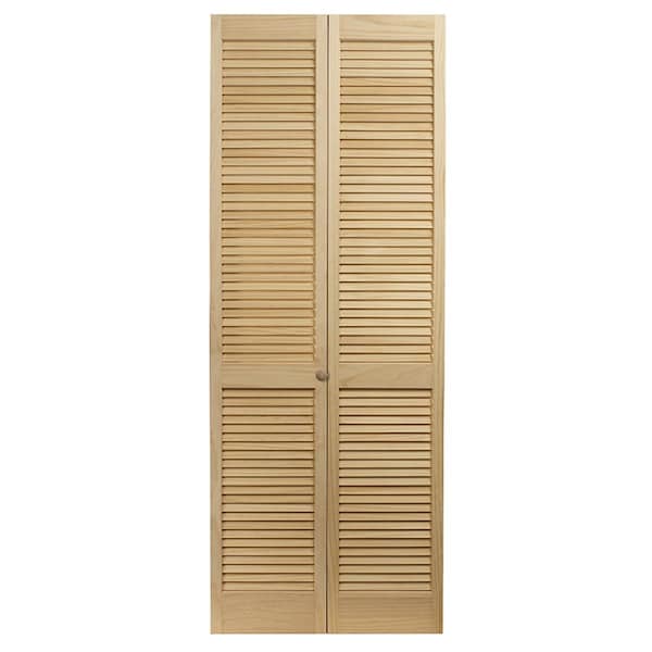 Awc 24 x 80.5 in. Model 104 Louvered Unfinished Wood Bifold Door - 810420