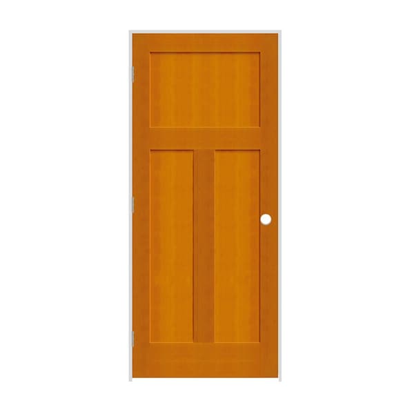 Codel Doors 30" x 80" x 1-3/8" Fir 3-Panel Mission Interior Shaker 7-1/4" RH Prehung Door w/Satin Nickel Hinges - 2668FIR8403RH15714