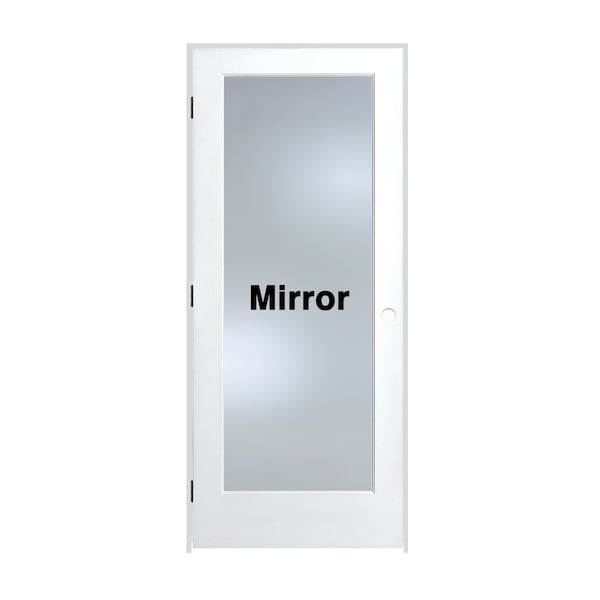 Trimlite Primed 1Lite Mirror TwoSides Tempered Glass Interior French 69/16" RH Prehung Door Hinges - 2668PRI1501MIRTRH1D6916