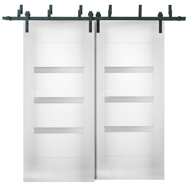 Vdomdoors Double French Interior Door, 64" x 84", Gray - SETE6900BBB-WS-6496
