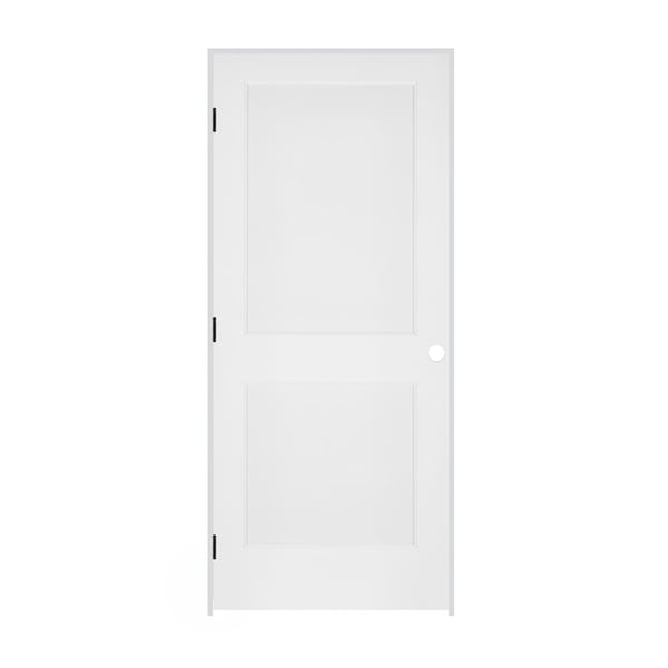 Codel Doors 36" x 80" x 1-3/8" Primed 2-Panel Interior Flat Panel Door with Ovolo Bead 4-9/16" RH Prehung Door - 3068PRI8082RH1D4916