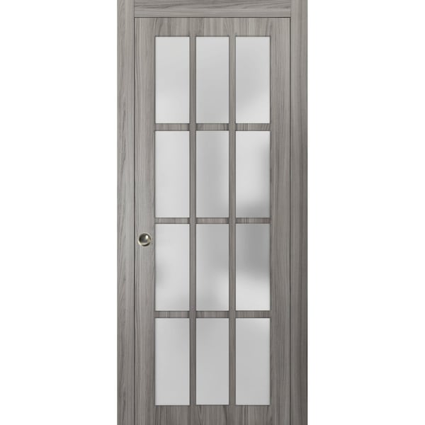 Sartodoors Pocket Interior Door, 32" x 96", Gray - FELICIA3312PD-GA-3296