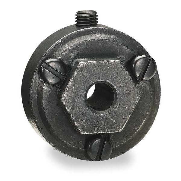 Dayton Interchangeable Hex Hub, 3/8 in Bore Dia, Alloy Steel, 1 Set Screw - 2A563