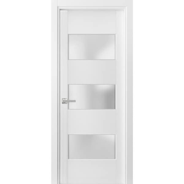 Sartodoors French Interior Door, 30" x 80", White - LUCIA4070ID-BEM-30