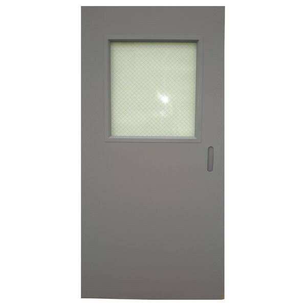 Ceco Half Glass Steel Door with Glass, 80 in H, 32 in W, 1 3/4 in Thick, 18-gauge, Type: 1 - CHMD X HG28 68 X MORT-CE-18GA-WG