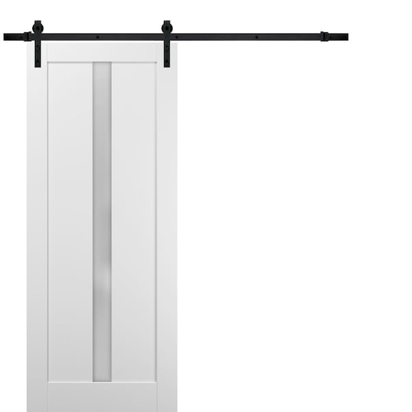 Sartodoors Barn Interior Door, 42" x 84", White - QUADRO4112BD-B-WS-4284