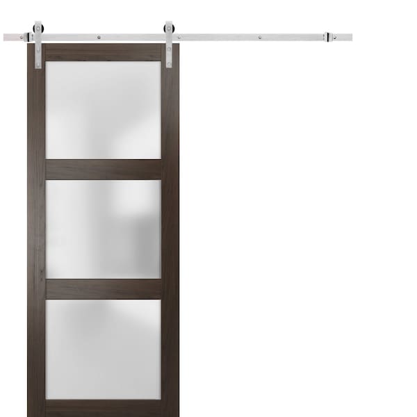 Sartodoors Barn Interior Door, 28" x 96", Chocolate - LUCIA2552BD-S-CA-2896