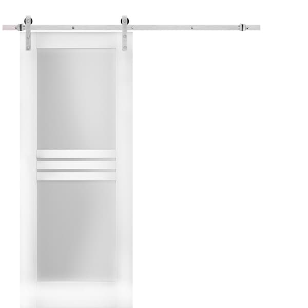 Vdomdoors Barn Interior Door, 42" x 80", White - MELA7222BD-S-WS-42