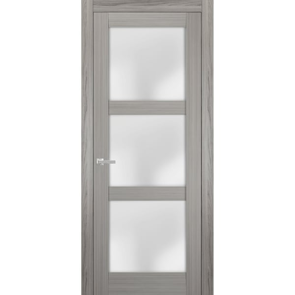 Sartodoors French Interior Door, 42" x 96", Gray - LUCIA2552ID-SSS-4296