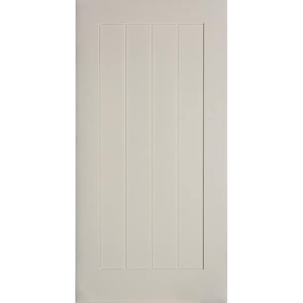 Codel Doors 48" x 84 " Primed 1-Panel  Barn Door with Black Hardware - 4070PRI8401B-H8MB