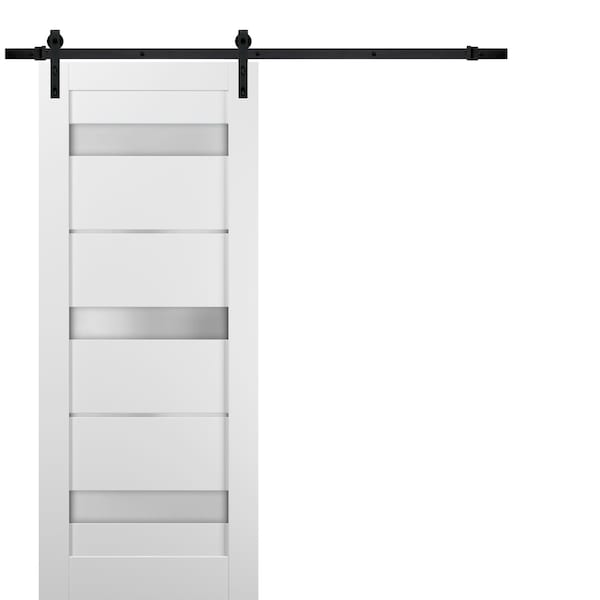 Sartodoors Barn Interior Door, 18" x 80", White - QUADRO4055BD-B-WS-18