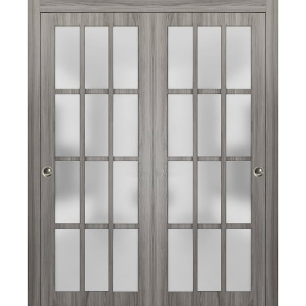 Sartodoors Closet Bypass Interior Door, 36" x 84", Gray - FELICIA3312DBD-GA-3684