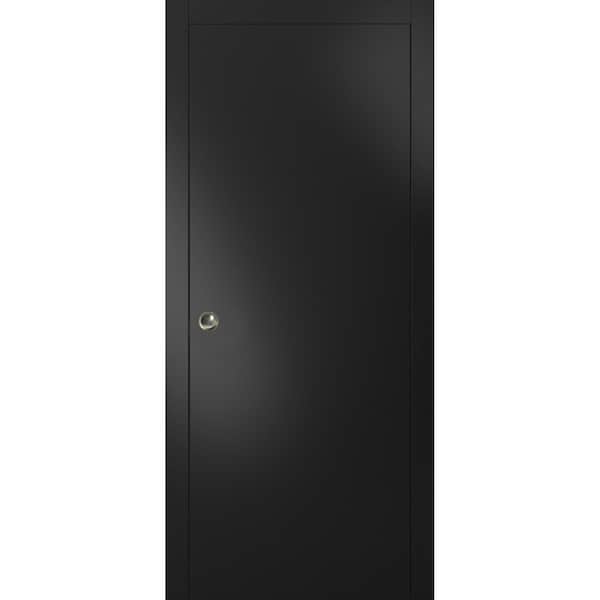 Sartodoors Sliding Pocket 32x96" Frames Planum 0010 Black Matte Kit Trims Rail Hardware Wood  Bathroom Closet - PLANUM10PD-BLK-3296
