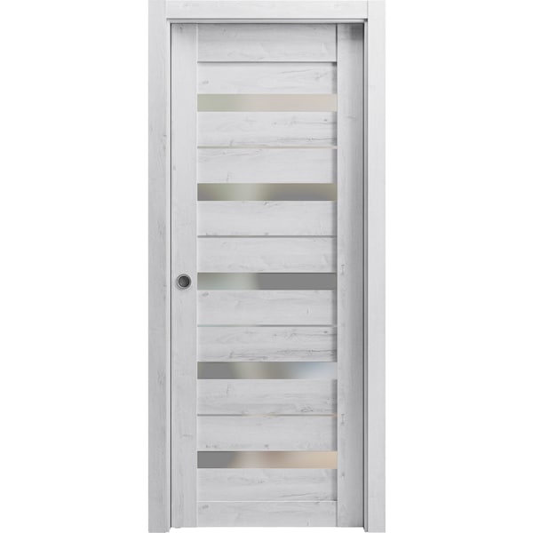 Sartodoors Solid French Double Doors 36 x 80in, Quadro 4113 Matte Black Frosted Glass - QUADRO4113DD-BLK-36
