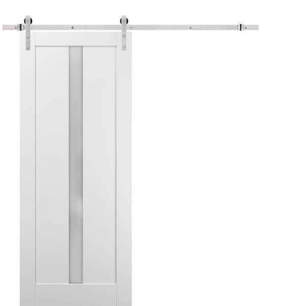 Sartodoors Barn Interior Door, 30" x 84", White - QUADRO4112BD-S-WS-3084