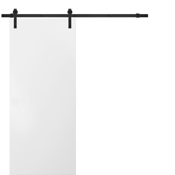 Sartodoors Barn Interior Door, 36" x 80", White - PLANUM10BD-WSNP-36