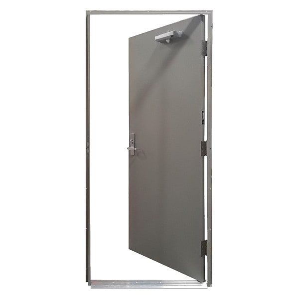 Securall Steel Door with Frame, LHR, 84 in H, 36 in W, 1 3/4 in Thick, 18 Gauge Steel - HDQP3684RH