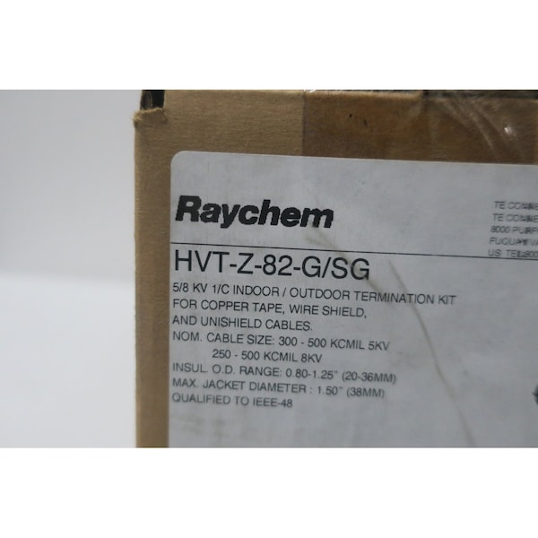 Kit de terminación interior/exterior de 5/8KV Raychem 0.80-1.25IN conector - HVT-Z-82-G/SG