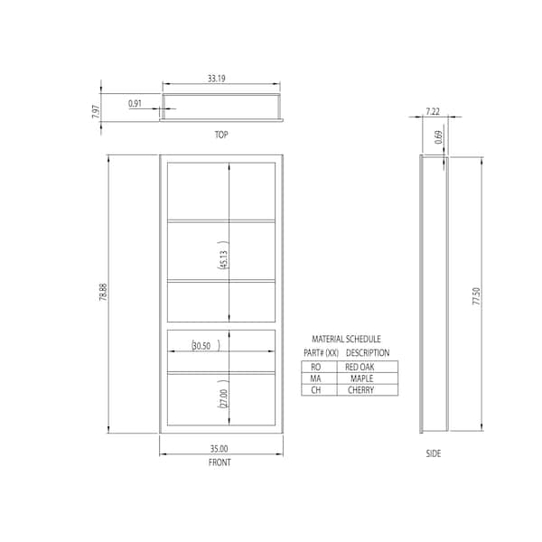 Invisidoor Maple Flush Mount 36 in. x 80 in. Unfinished Assembled Bookcase Door - ID.BC36.MA