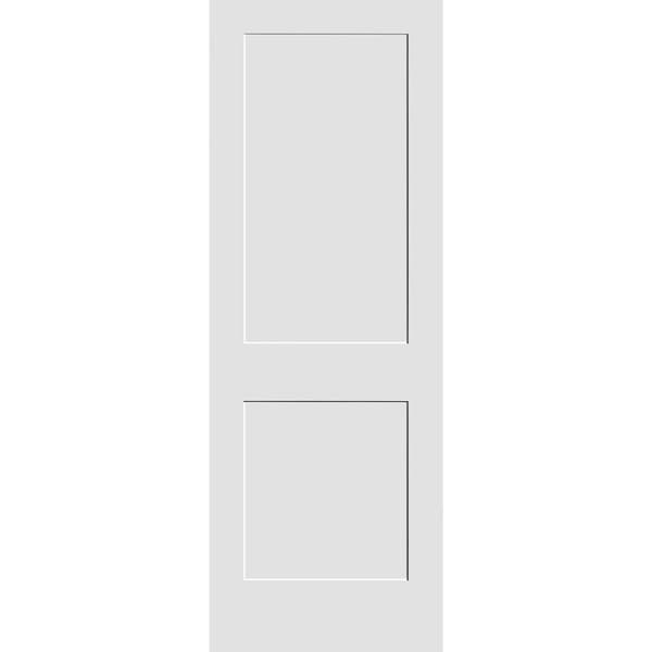Codel Doors 28" x 84" Primed 2-Panel Interior Shaker Slab Door - 2470PRI8402