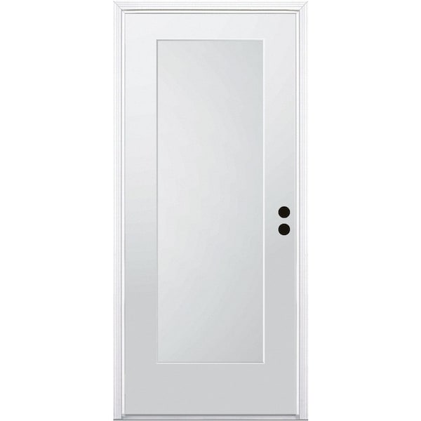 Codel Doors 36" x 80" Primed White Shaker Exterior Fiberglass Door - 3068LHISPSF1PSHK49161DM