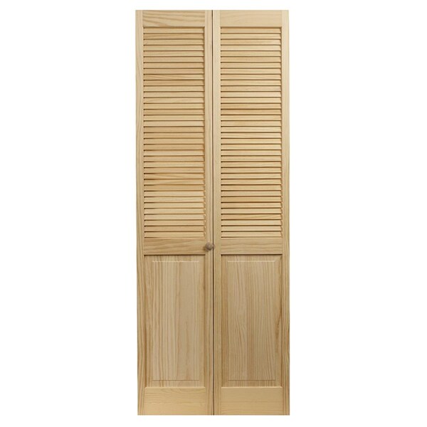 Awc 32 x 80.5 in. Model 105 Louver Over Panel Unfinished Wood Bifold Door - 810528