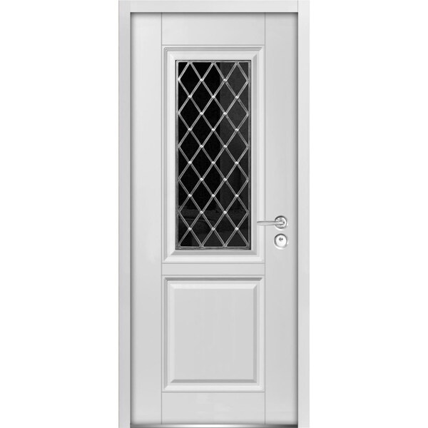 Vdomdoors Front Exterior Prehung Steel Door 36x80 " InswingBallucio 1709  EnamelPanel Inserts Classic - BALLUCIO1709ED-BEM-36-LH