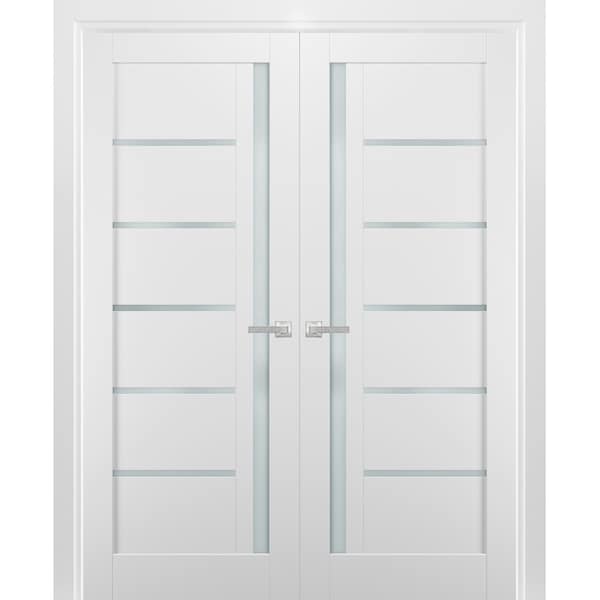 Sartodoors Double French Interior Door, 72" x 80", White - QUADRO4088DD-WS-72
