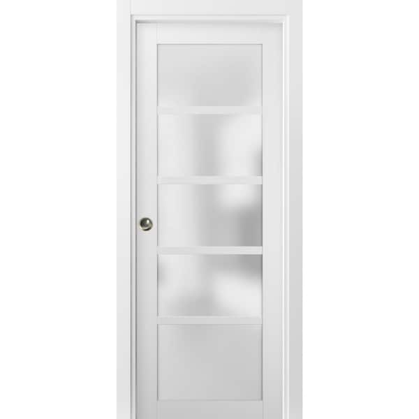 Sartodoors Pocket Interior Door, 36" x 80", White - QUADRO4002PD-WS-36