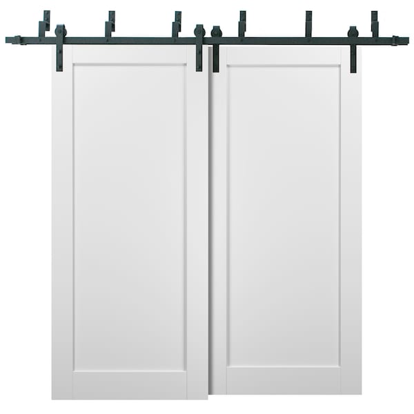 Sartodoors Barn Bypass Interior Door, 64" x 84", White - QUADRO4111BBB-WS-6484