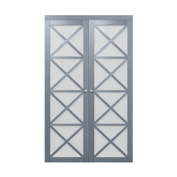 Renin Renin 60 in. x 80 1/2 in. Crochet Multi-X Design Pivot Door - PV3330GGFGE060080