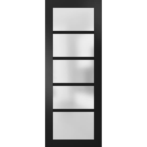 Sartodoors Slab Interior Door, 30" x 80", Black - QUADRO4002S-BLK-30