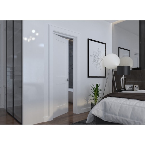 Reso 28 in. x 80 in. Left-Handed Solid Core  Primed Smooth  Single Prehung Interior Door Bronze Hinges - RID2880-2WORBLH