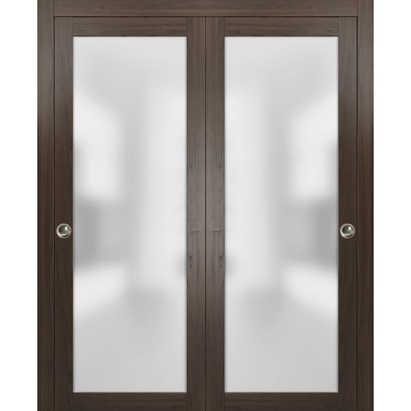 Sartodoors Double Barn Interior Door, 56" x 80", White - PLANUM2102DBD-CA-8484