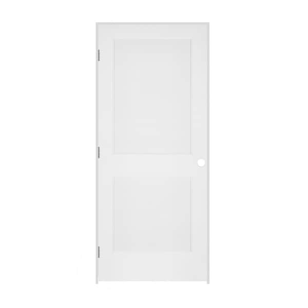 Trimlite Primed 2Panel Interior Flat Panel Door Ovolo Bead 71/4" RH Prehung Door Brushed Chrome Hinges - 3068PRI8082RH26D714