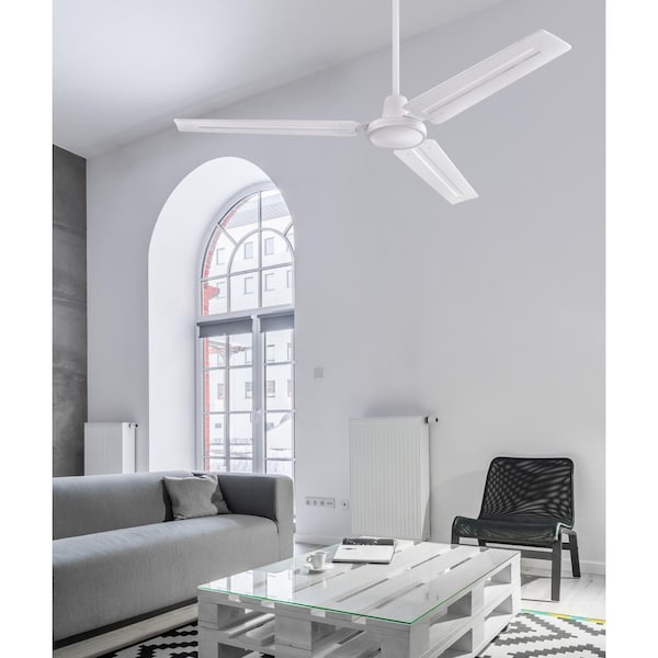 Westinghouse Jax Industrial-Style 56" 3-Blade White Indoor Ceiling Fan - 7812700