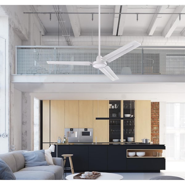 Westinghouse Jax Industrial-Style 56" 3-Blade White Indoor Ceiling Fan - 7812700